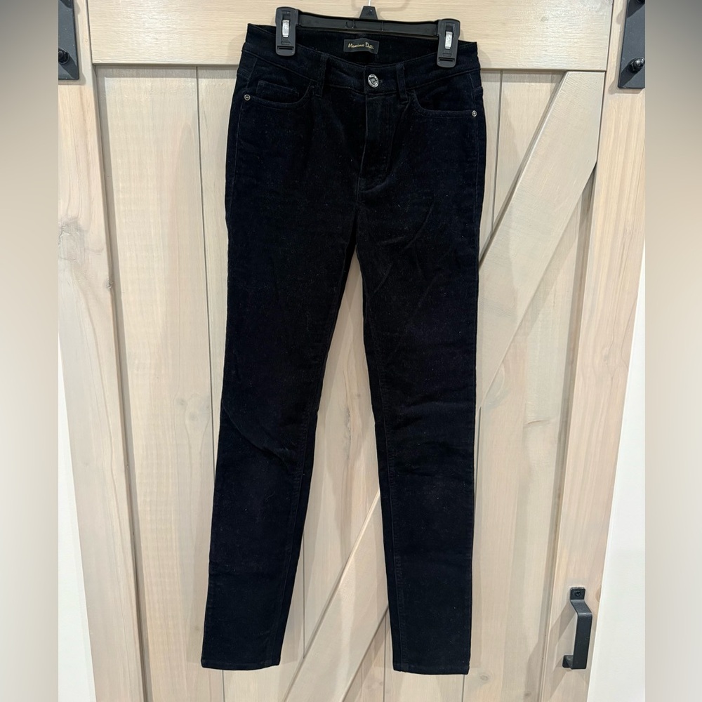 Massimo Dutti Dark Corduroy Trousers Slim